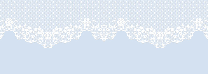 アンティーク風レースの横シームレスパターン © umiberry