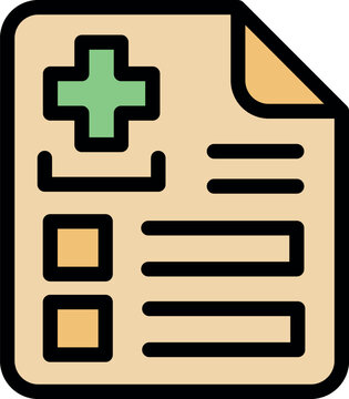 Medical record document with green cross symbolizing healthcare information and patient data