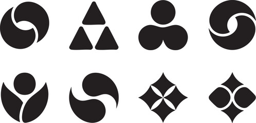 set of black abstract shapes