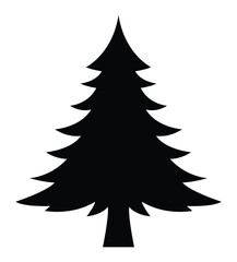 Fototapeta premium Fir and Pine Tree Silhouettes Collection – Forest Design Elements 