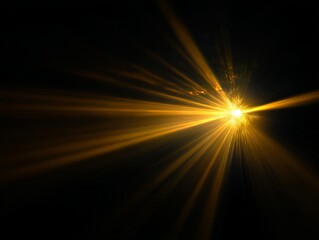 Obraz premium Golden light Lens flare Abstract background with Bright rays and an Energy burst, creating a vibrant and powerful visual effect.