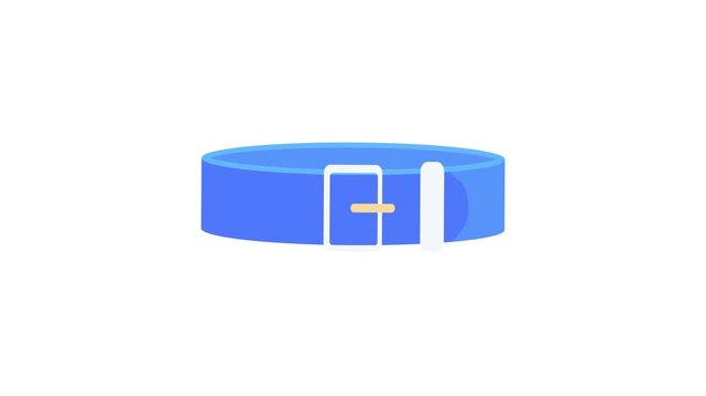 A blue belt adorned with a white buckle, showcasing its design and color contrast.