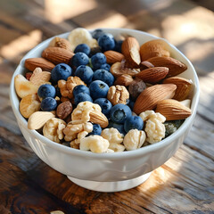 Fresh Fruit and Nut Mix with Almonds and Blueberries