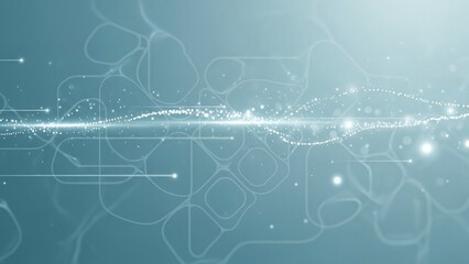 Futuristic technology background with glowing circuit lines and abstract shapes in blue tone representing innovation and digital connectivity with dynamic light effects