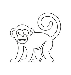 Obraz premium Monkey Stroke Outline Vector for Drawing and Coloring – Cute Cartoon Monkey Line Art Illustration for Kids Activity Books, Coloring Pages and Educational Design