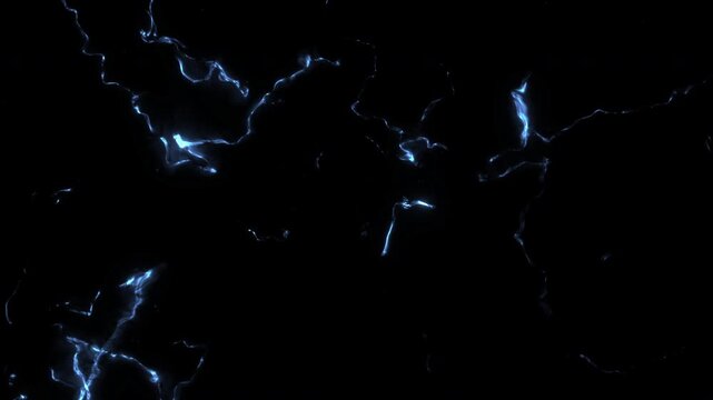 Blue electric lightning energy effect on black background for cinematic transitions, logo reveal, and dynamic video editing