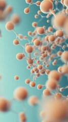 Microscopic atomic bonds connect and branch out on a soft blue background, symbolizing molecular structure.