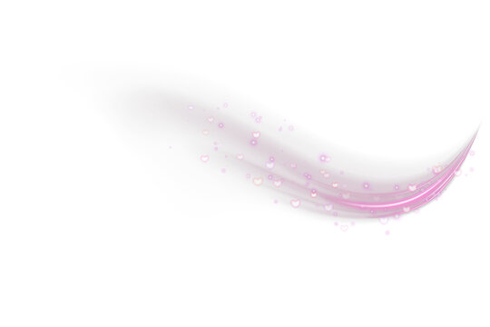 Gentle pink airflow with swirling petals forming luminous heart shapes and glittering sparkles perfect for feminine style graphics, romantic branding and PNG overlays
