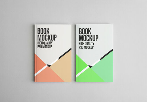 Hardcover Book Mockup Duo for Color Variation