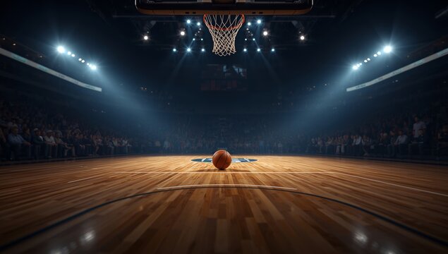College Basketball Tournament Arena Spotlight Game Night