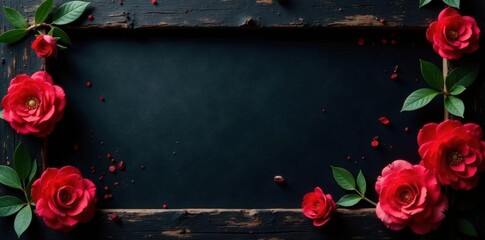 Subtle black frame, almost camouflaged on a jet black background , black and black, product, shadow