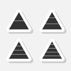 Business pyramid chart infographics icon sticker isolated on gray background