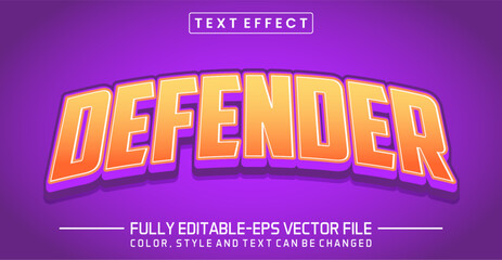 Defender font Text effect editable