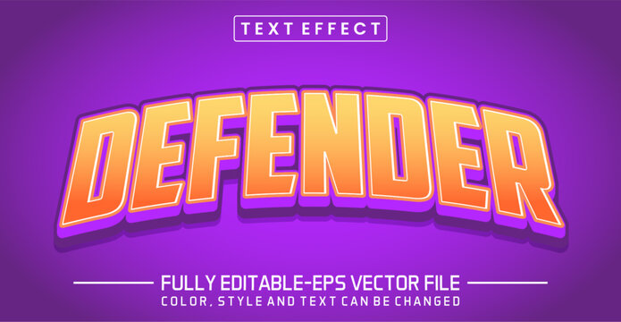 Defender font Text effect editable
