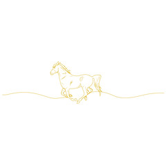 gold horse outline vector.eps