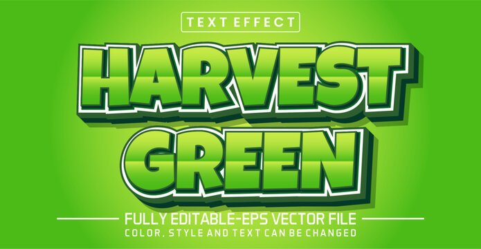 Harvest green font Text effect editable