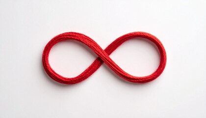 Naklejka premium Valentine Concept with Infinity Symbol Made of Red Thread