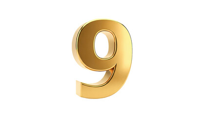 Golden Number 9 transparent background