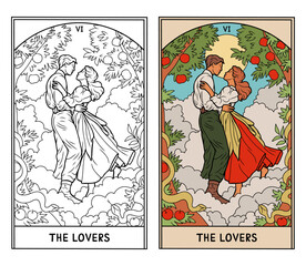 Obraz premium vintage vintage style deck of tarot cards. magical predictions of the future, mysterious characters.