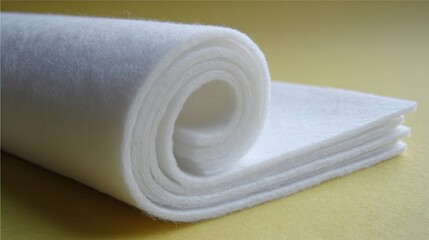 Rolled White Felt Material Display