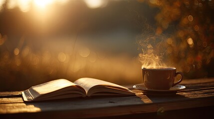 Sunrise Reading With Hot Coffee
