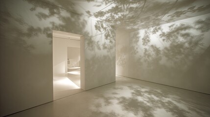 Abstract Interior Design With Projected Shadow Patterns