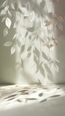 Elegant White Leaf Decor With Sunlight