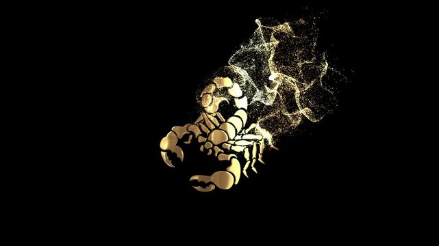 Original name(s): Scorpio zodiac sign, horoscope, golden particles alpha channel, zodiac sign with a transparent background