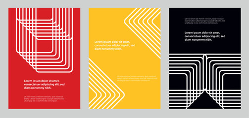 Fototapeta premium business card template, set of modern graphic design templates with white lines and place for text