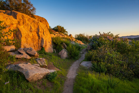 Sunrise view of Pacific Crest Trail desert section