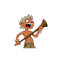 cartoon illustration of a viking warrior