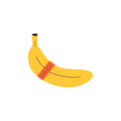 Injured Banana with Bandage Vector Illustration