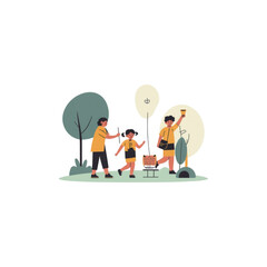 happy family with children