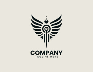 Obraz premium Winged bird logo represents direction strength and freedom in bold modern vector