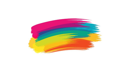 Vibrant Brush Stroke Circle Design Element on a White Background