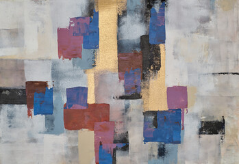 Abstract colorful oil painting on canvas texture. Hand-drawn brush stroke, oil painting background. Modern Art Oil Paintings. Abstract modern art for background