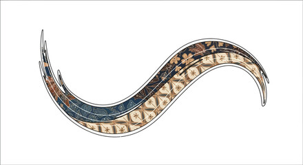 Vibrant Feather Arrangement in a Curved Row on a White Background