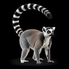 Fototapeta premium Ring-Tailed Lemur Sitting on a Branch in its Natural Habitat