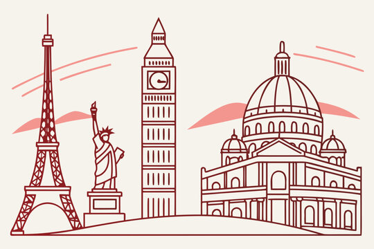Iconic landmarks from around the world