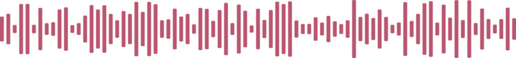 Fototapeta premium Crimson red sound wave graphic on white. Abstract digital waveform symbolizing audio, music, and voice communication for technology and broadcast. Modern, minimalist vector art.