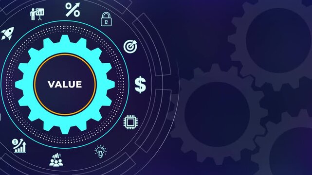 Business value creation, corporate asset, financial worth and professional quality service. Business, technology, internet and networking concept.