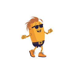 Happy Cartoon Potato Character with Sunglasses Vector