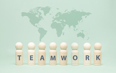Teamwork, communication and team networking, business concept, global cooperation, working together, goal, plan and strategy for success 