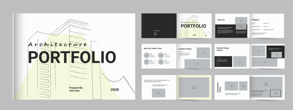Professional Architecture Landscape Design Portfolio, Modern Minimalist Landscape Portfolio