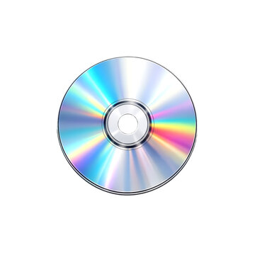 Shiny Compact Disc with Rainbow Reflection Isolated on png transparent  Background