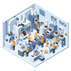 Fototapeta premium Industrial Workers in Manufacturing Facility.