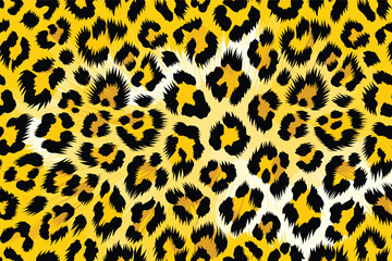 A seamless leopard pattern showcasing wild animal skin texture and fur on a textured surface background © Merisca