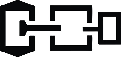 Obraz premium Silhouette interlocking geometric shapes for connection concept illustration vector