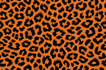 A close-up view of a leopard's wild animal skin fur texture pattern on a surface background © Merisca