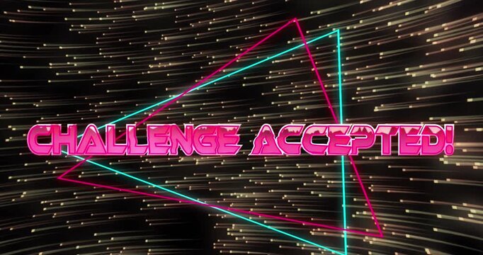 Animation of challenge accepted text over spots